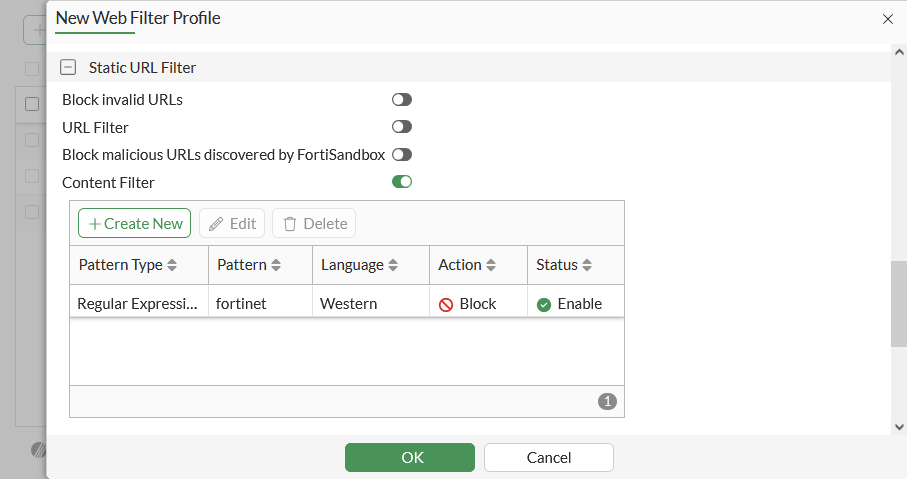 Static URL filter | FortiGate / FortiOS 7.6.3 | Fortinet